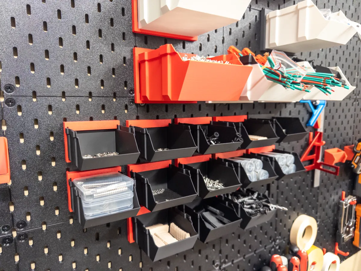 Removable Storage Bins for Skadis - Stackable