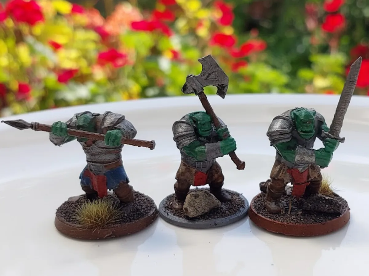 Orc Miniatures Set (Spear, Axe, Sword) - D&D/TTRPG