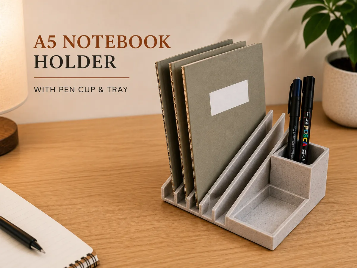 A5 Notebook Holder with Pen Cup & Tray