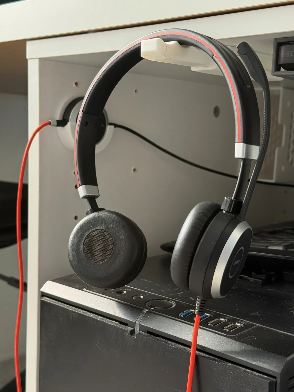 Sliding Under Desk Headphone/Headset Hook/Holder, photo 2 of 4 - Sliding Under Desk Headphone/Headset Hook/Holder Mobile & Device Accessories