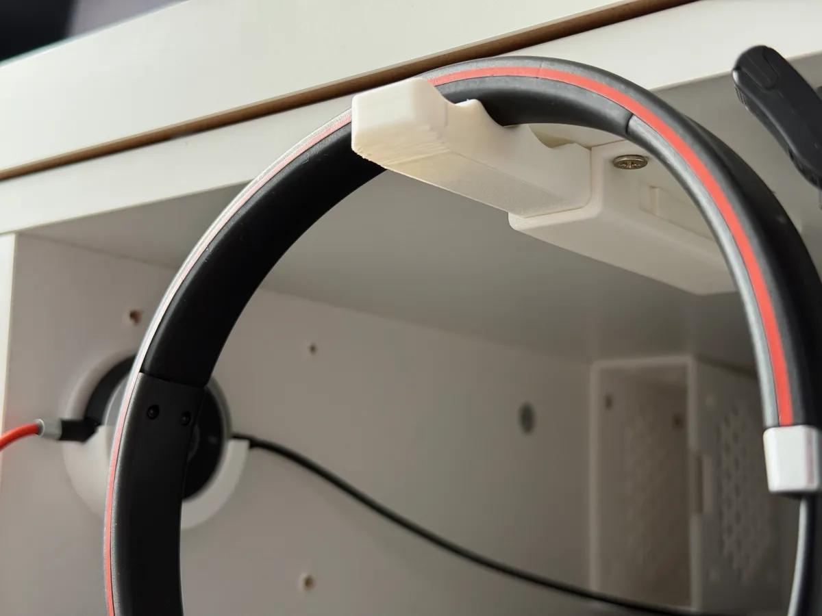 Sliding Under Desk Headphone/Headset Hook/Holder, photo 3 of 4 - Sliding Under Desk Headphone/Headset Hook/Holder Mobile & Device Accessories
