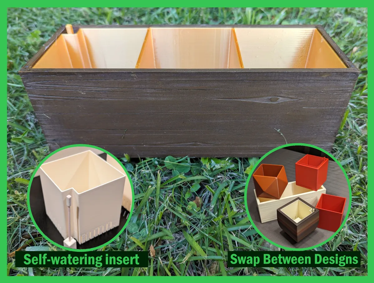 Planter Box Wood Grain self-watering, photo 2 of 4 - Self-watering Planters, planterbox