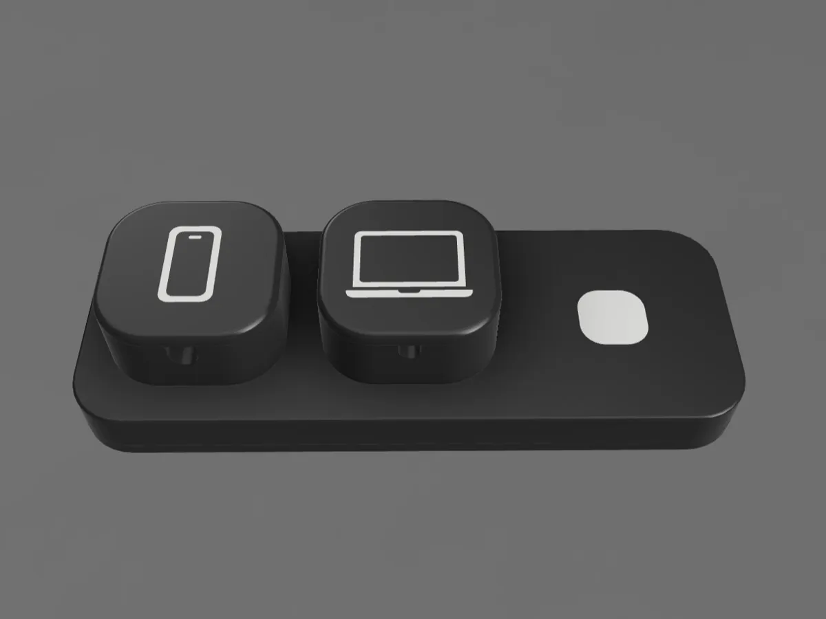 Magnetic cable clips with devices icons