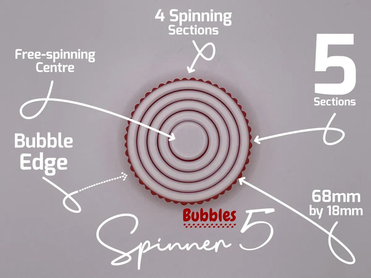 Spinner5 Bubbles Fidget Spinner, photo 2 of 4 - Spinner5 Bubbles Fidget Spinner Fidget & Sensory Toys