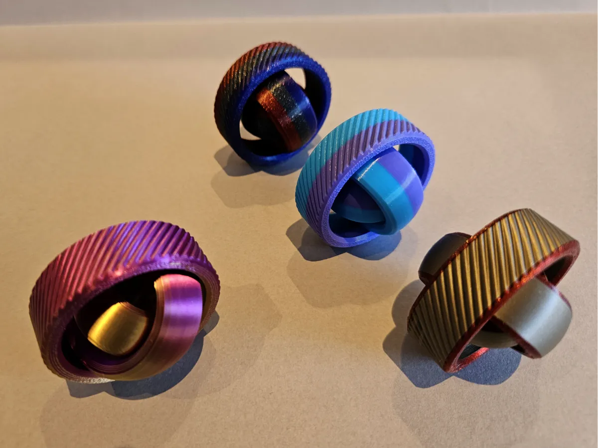 Helical Gear 3 Ring Gyro Fidget Spinner