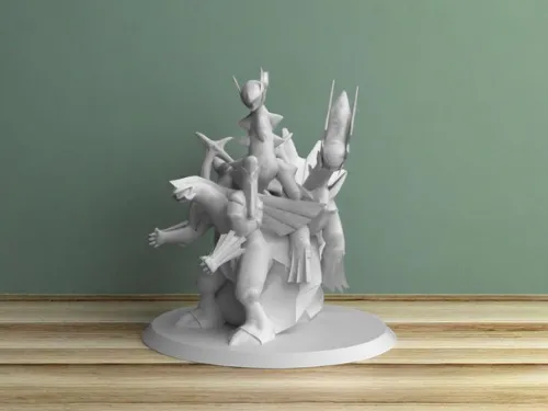 Pokemon statue of Palkia Dialga and Arceus
