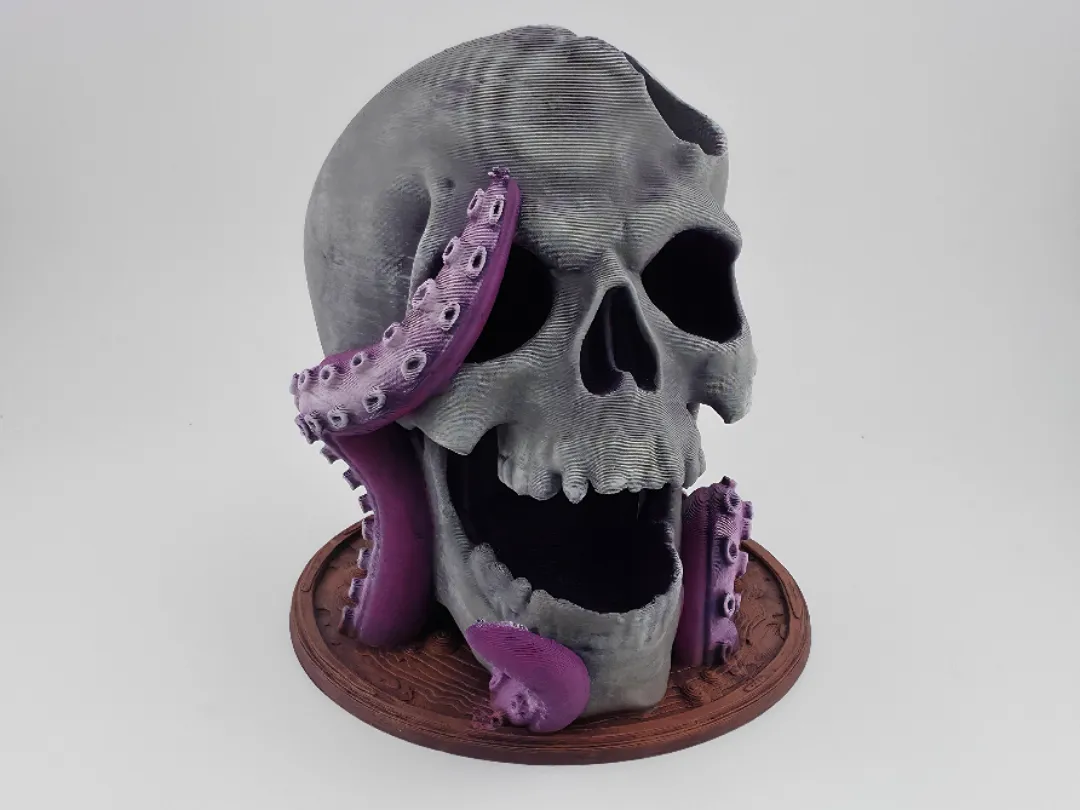 Skull Dice Tower with Tentacles, Fantasy Diorama