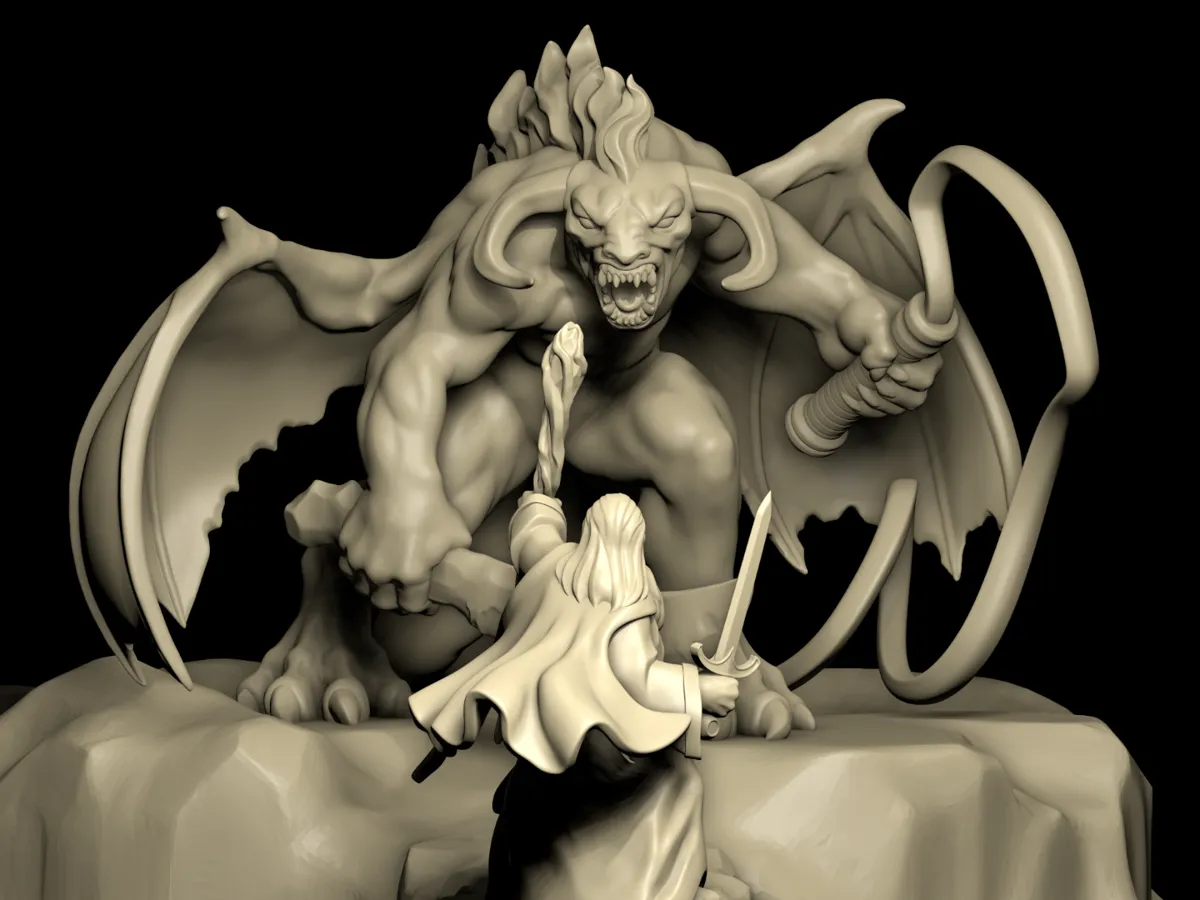 Lord Of The Rings Diorama : Gandalf Versus Balrog