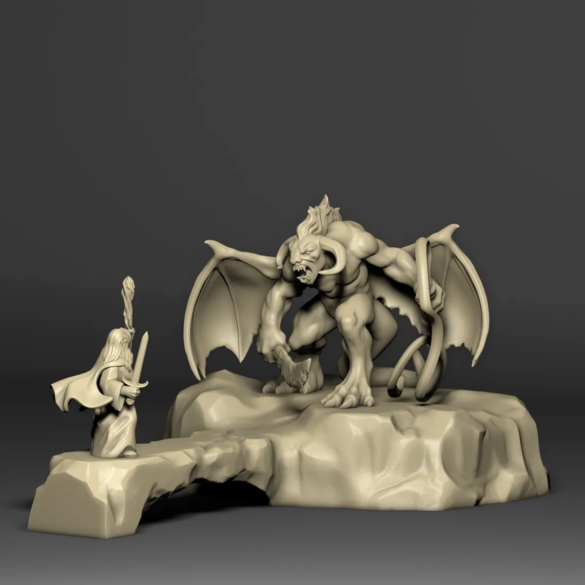 Lord Of The Rings Diorama : Gandalf Versus Balrog, photo 3 of 4 - Lord Of The Rings Diorama : Gandalf Versus Balrog Figurines & Collectibles