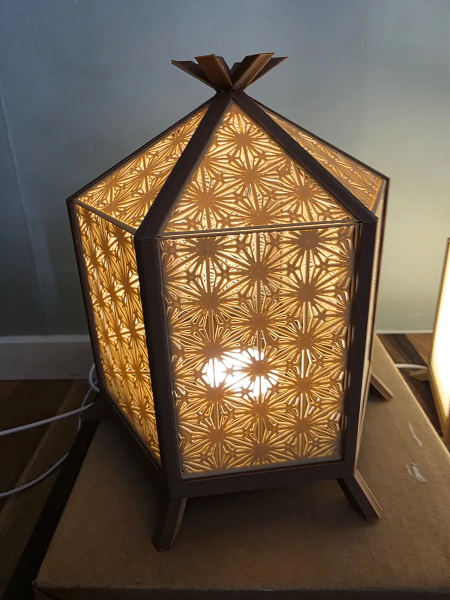 Gazebo Lamp, Kumiko & Gyroid Patterns - LEDKIT001, photo 3 of 4 - Gazebo Lamp, Kumiko & Gyroid Patterns - LEDKIT001 Lamps & Lighting