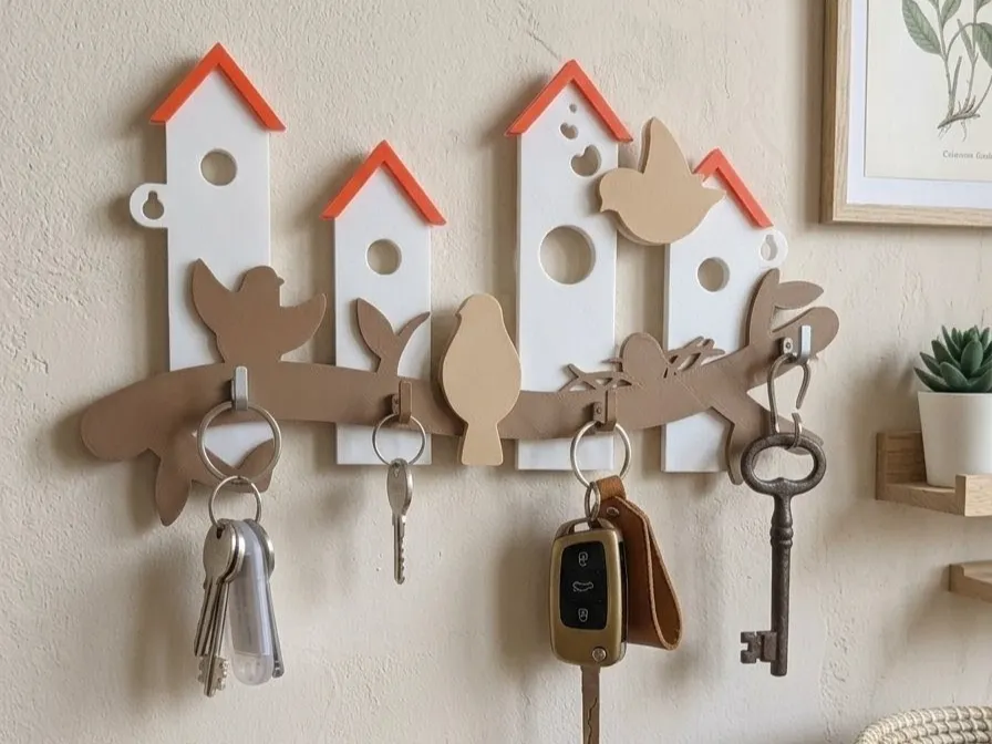 Modern Birdhouse Key Rack/Schlüsselbrett Vogelhaus
