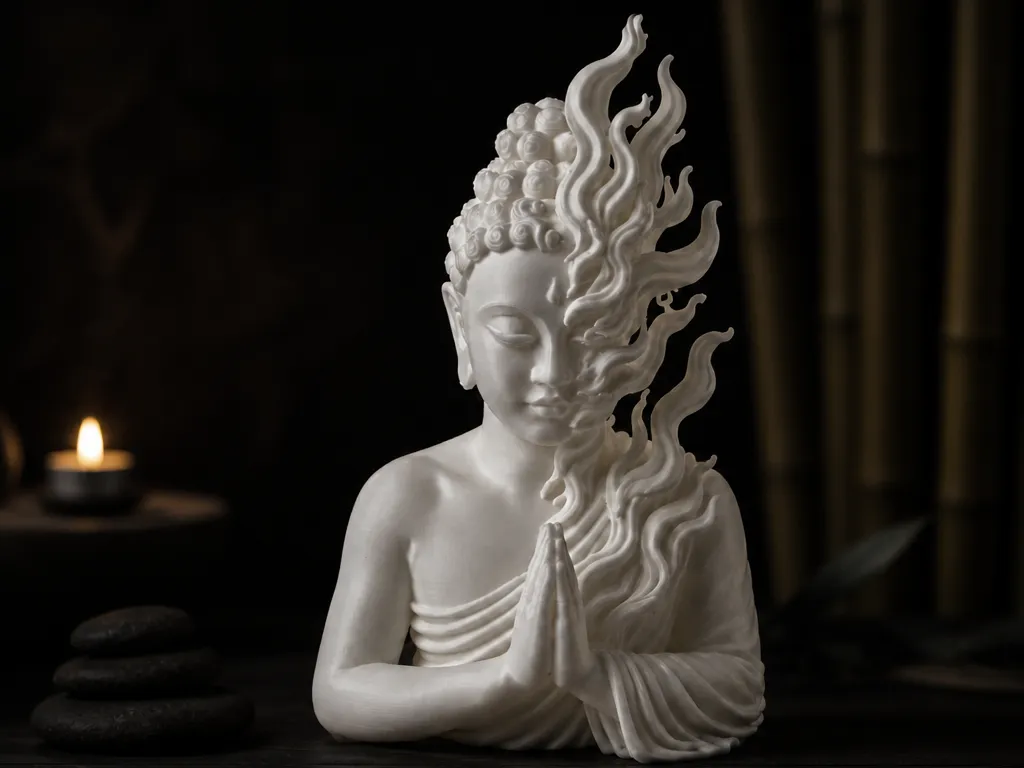Flame Buddha Sculpture - Zen and Spiritual Decor