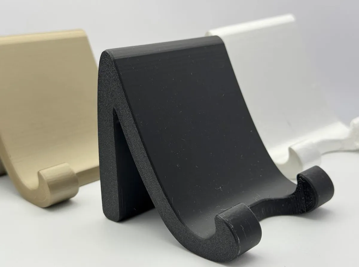 Curved Low Center of Gravity Phone Stand - Desk Mobile Stands, in stock