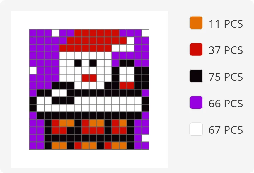 Santa Claus 16x16 Pixel Puzzle (4mm tiles), photo 3 of 3 - Santa Claus 16x16 Pixel Puzzle (4mm tiles) Art