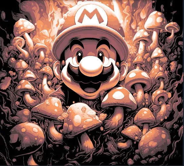 mario and shrooms HUEFORGE 4 color