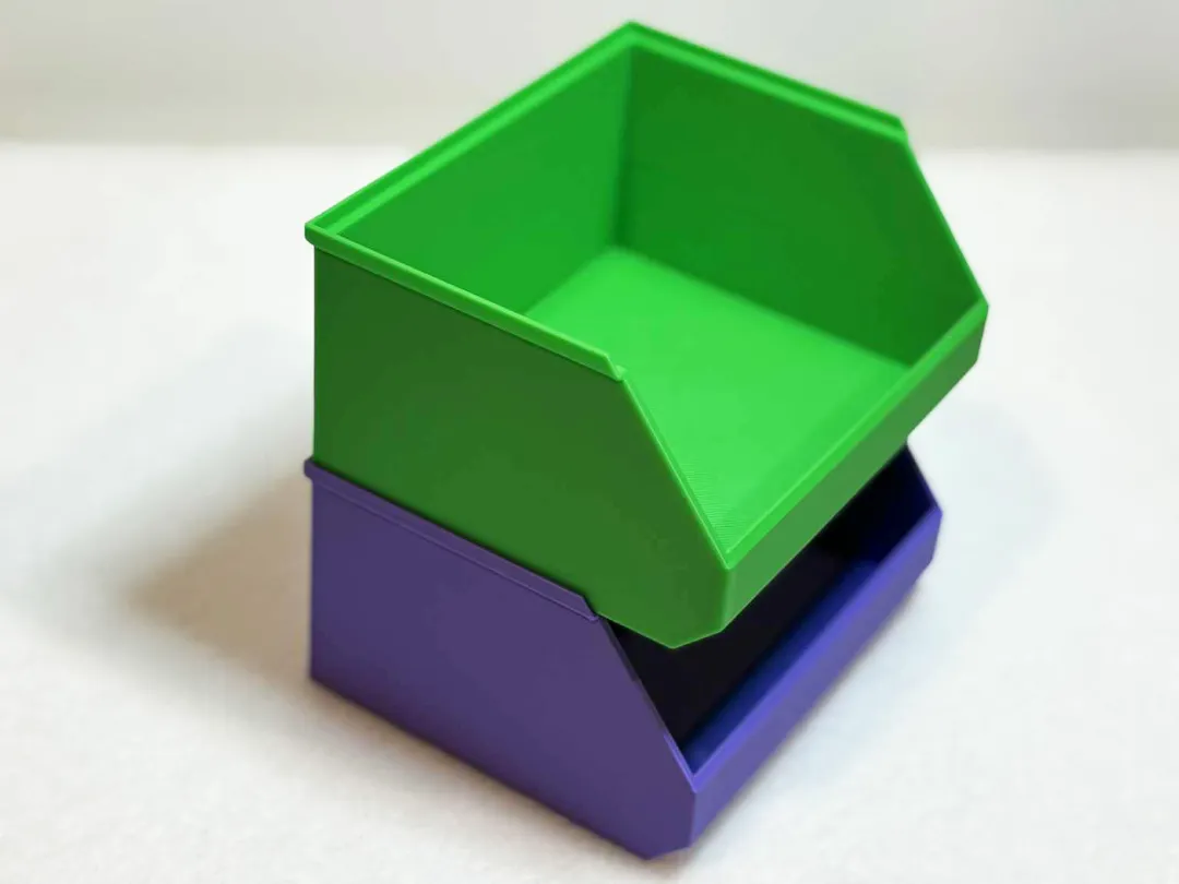 Small parts stackable boxes