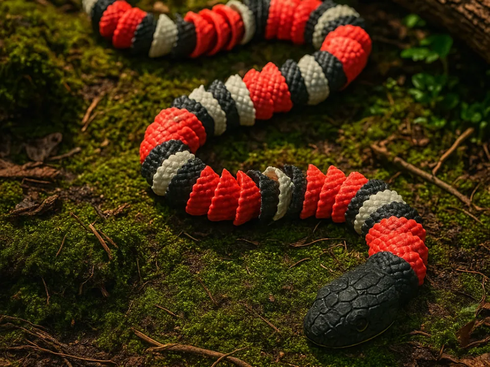 Coral Coil Snake, Articulated Flexi Toy