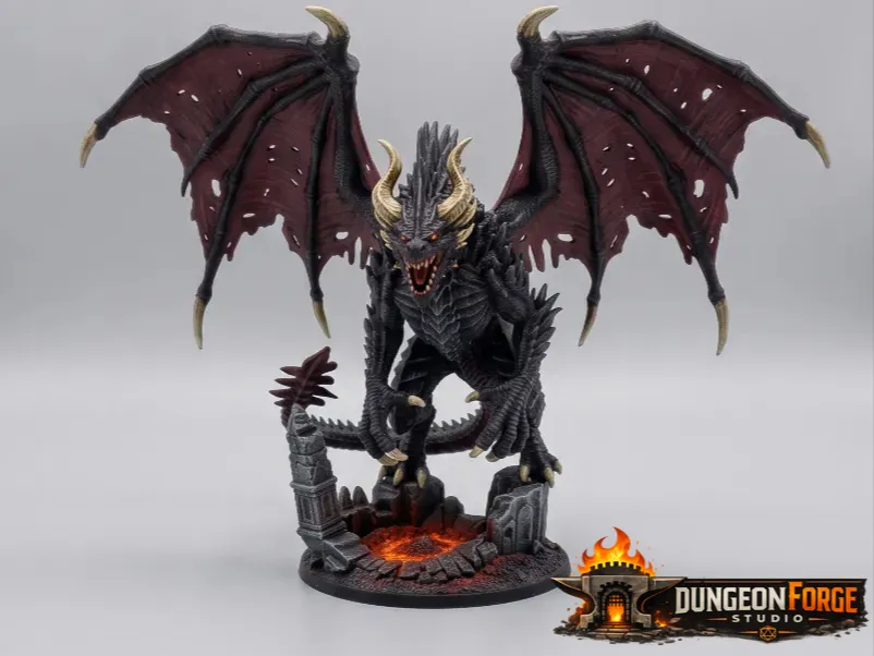 Black Dragon D&D Miniature #1| Obsidian Fury