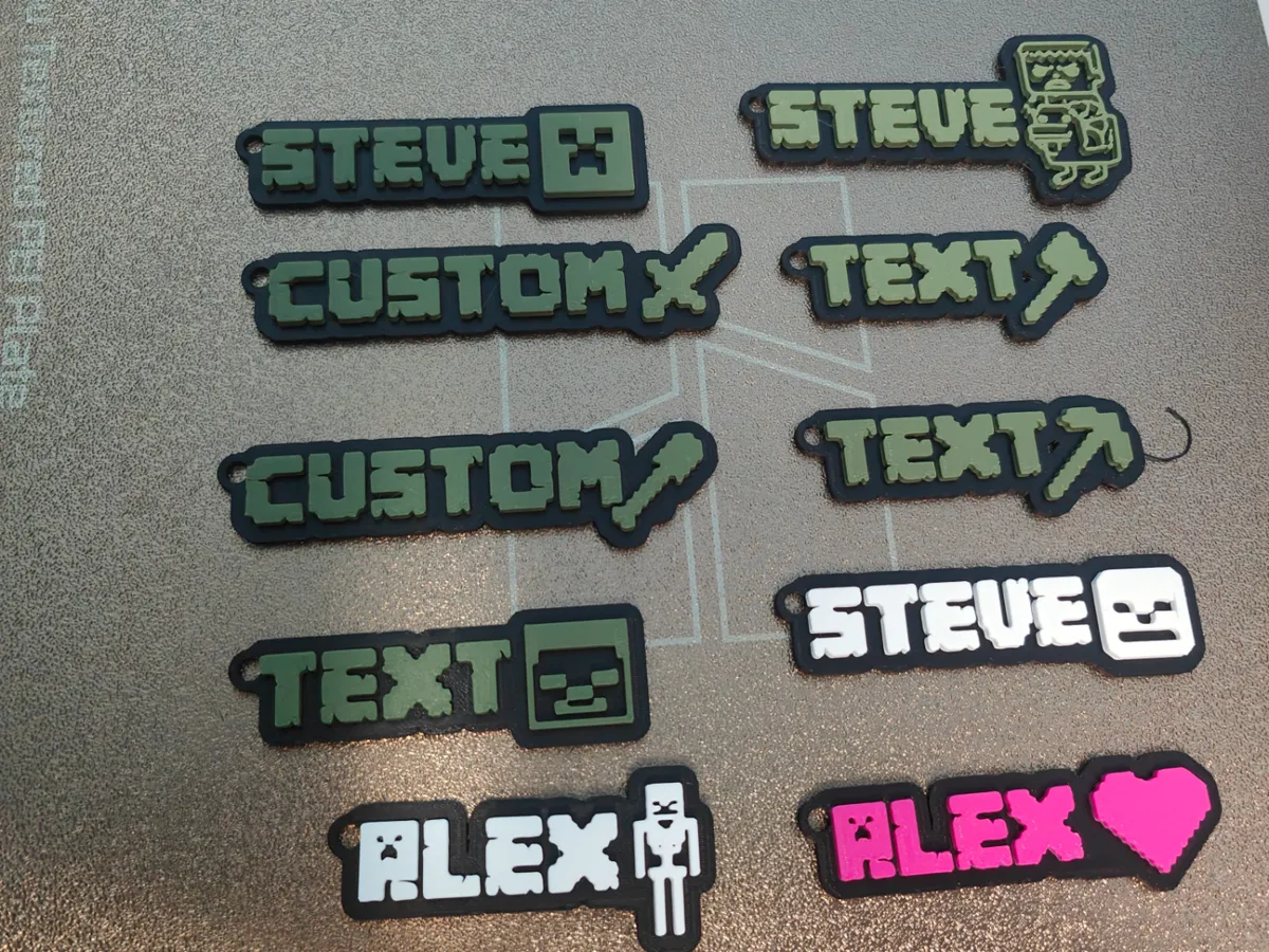 Custom Minecraft Name Keychain With Icons