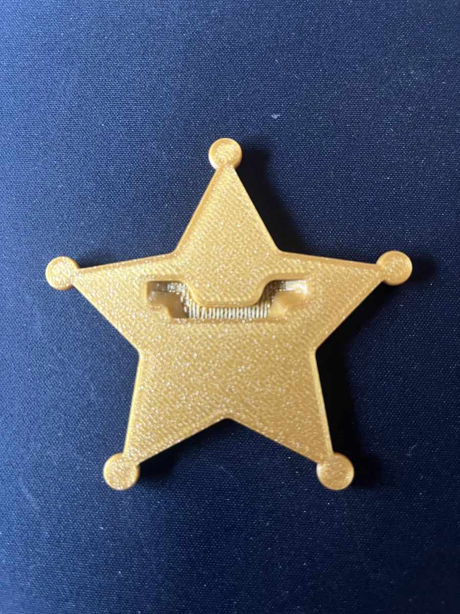 Sheriff Badge with Safety Pin Slot Cutout, photo 3 of 4 - Sheriff Badge with Safety Pin Slot Cutout Jewellery & Accessories