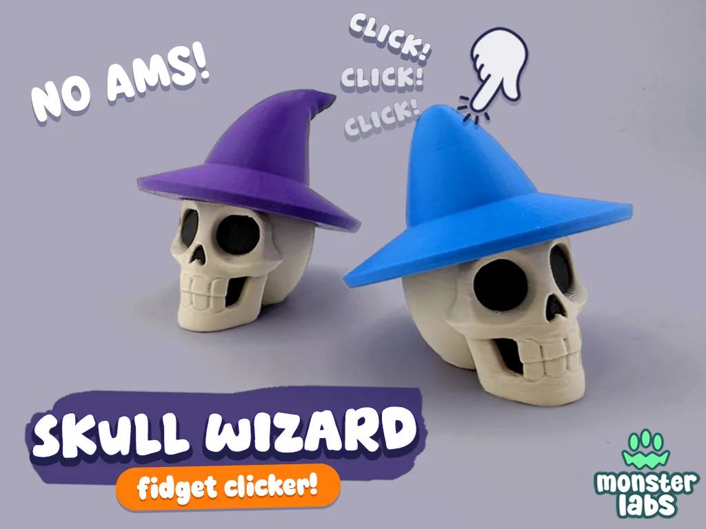 Skull Wizard Fidget Clicker Keychain - Other Toys & Games, in stock in India