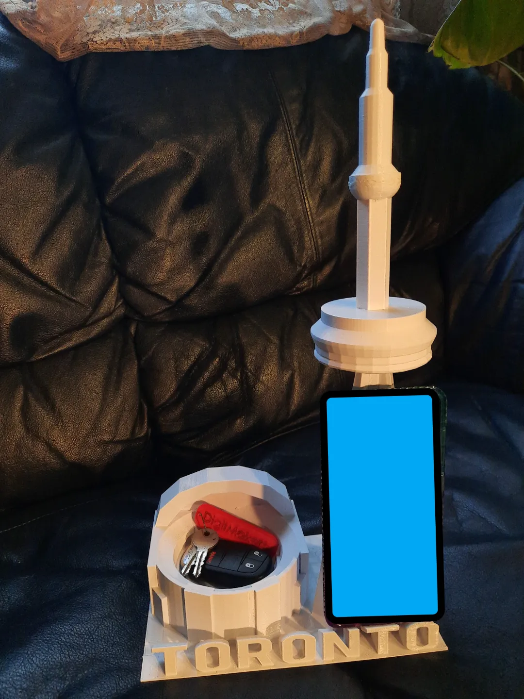 Dome and Tower Phone holder with change dish - Architecture, in stock in India