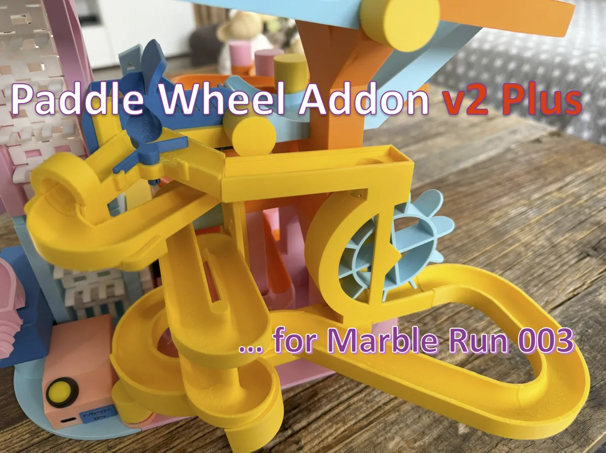 Marble Run 003 Paddle Wheel Addon v2 Plus