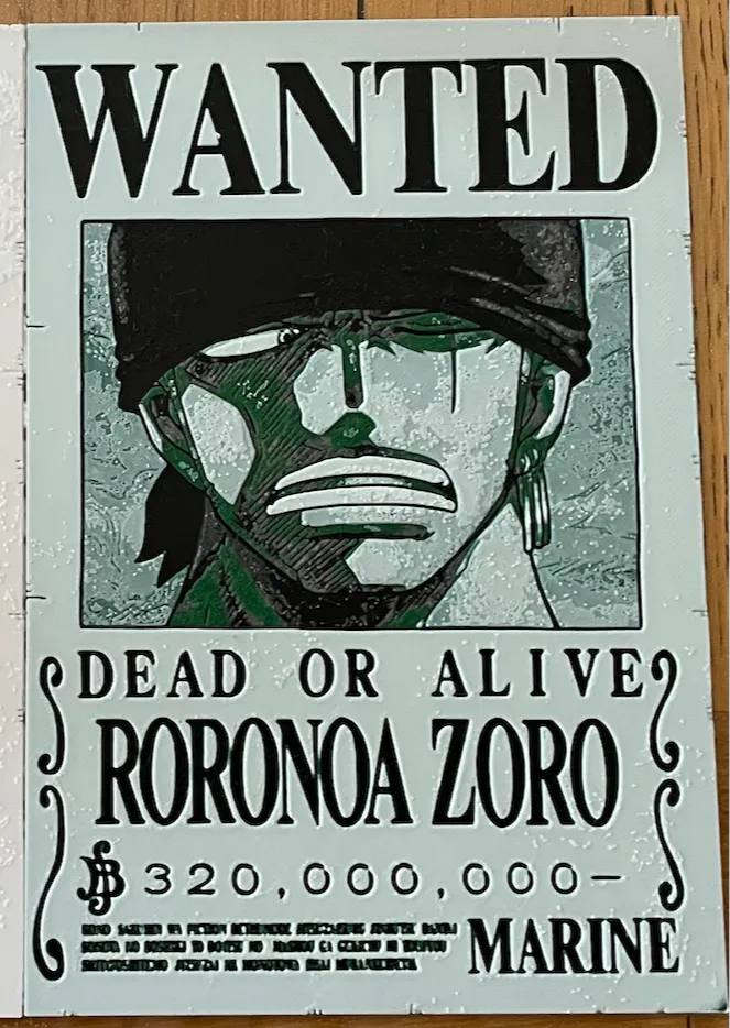 HueForge Zoro 4 colors - Anime Photo Art, in stock in India