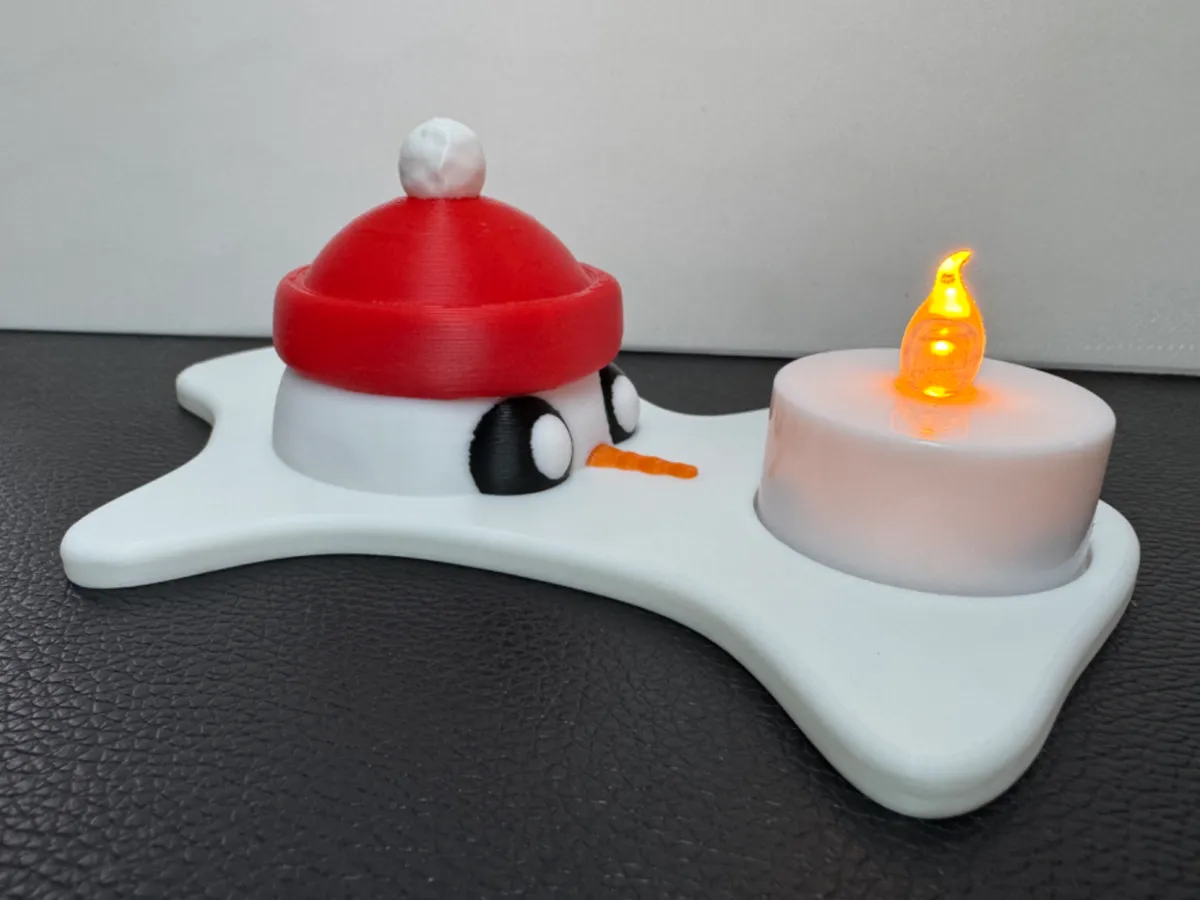 Melted Snowman in a Puddle Tealight Holder 38mm