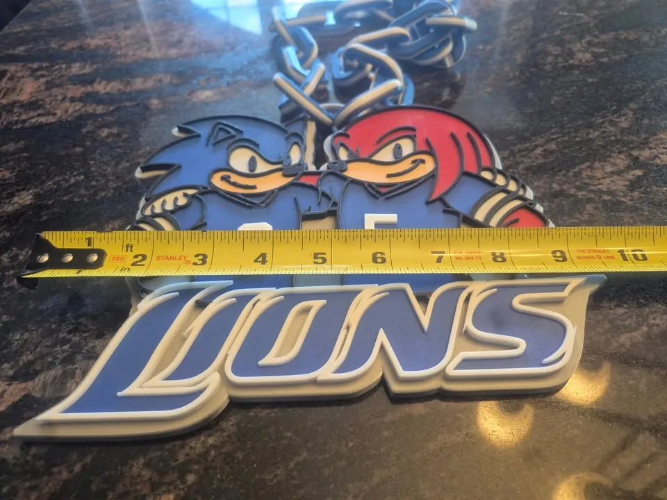 Sonic and Knuckles Detroit Lions turnover necklace, photo 3 of 4 - Sonic and Knuckles Detroit Lions turnover necklace Jewellery & Accessories
