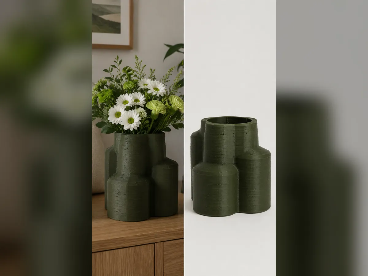Moss Green Cluster Vase - Face & Sculptural Vases, in stock in India