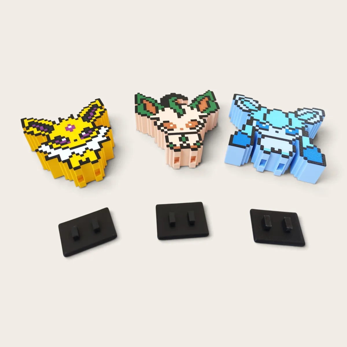 8-Bit Eeveelution Set- Jolteon & Glaceon & Leafeon, photo 2 of 4 - 8-Bit Eeveelution Set- Jolteon & Glaceon & Leafeon Toys & Games