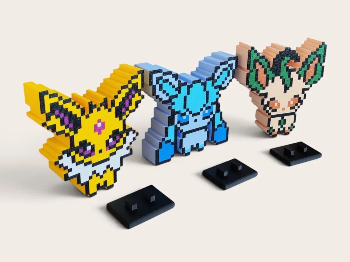 8-Bit Eeveelution Set- Jolteon & Glaceon & Leafeon, photo 3 of 4 - 8-Bit Eeveelution Set- Jolteon & Glaceon & Leafeon Toys & Games