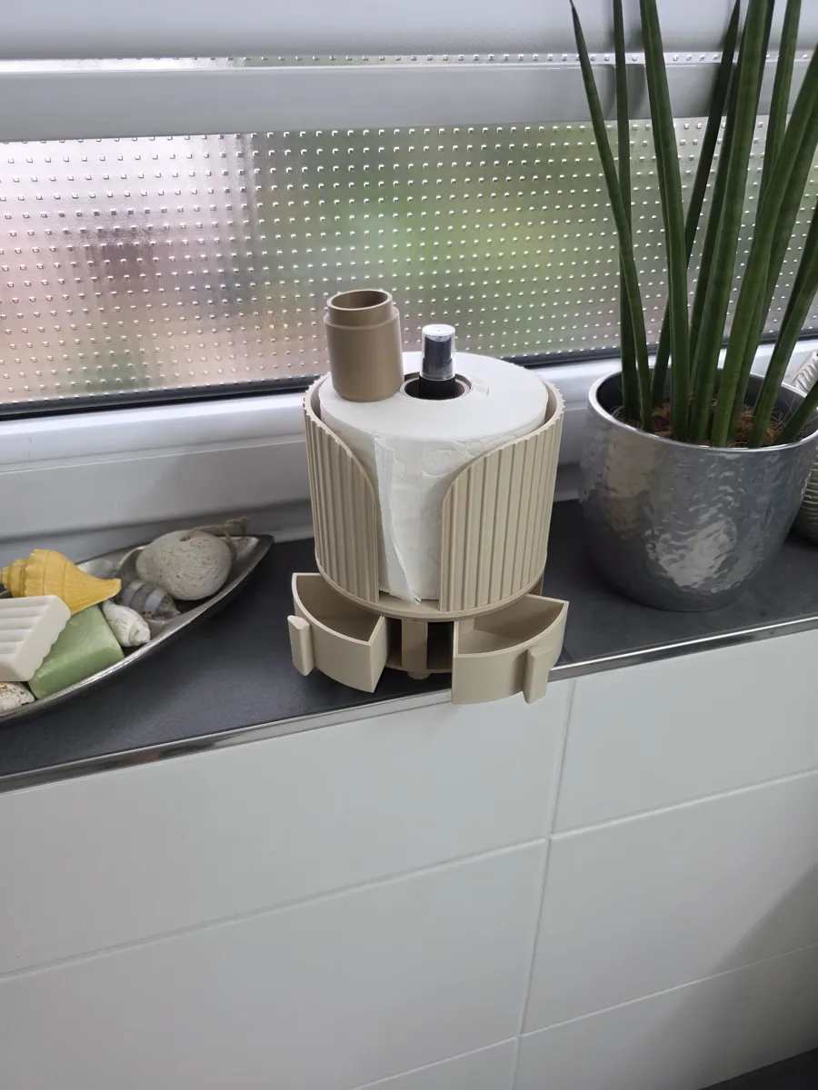 Fluted Bathroom Organizer & TP Roll Storage Hub, photo 4 of 4 - Fluted Bathroom Organizer & TP Roll Storage Hub Household