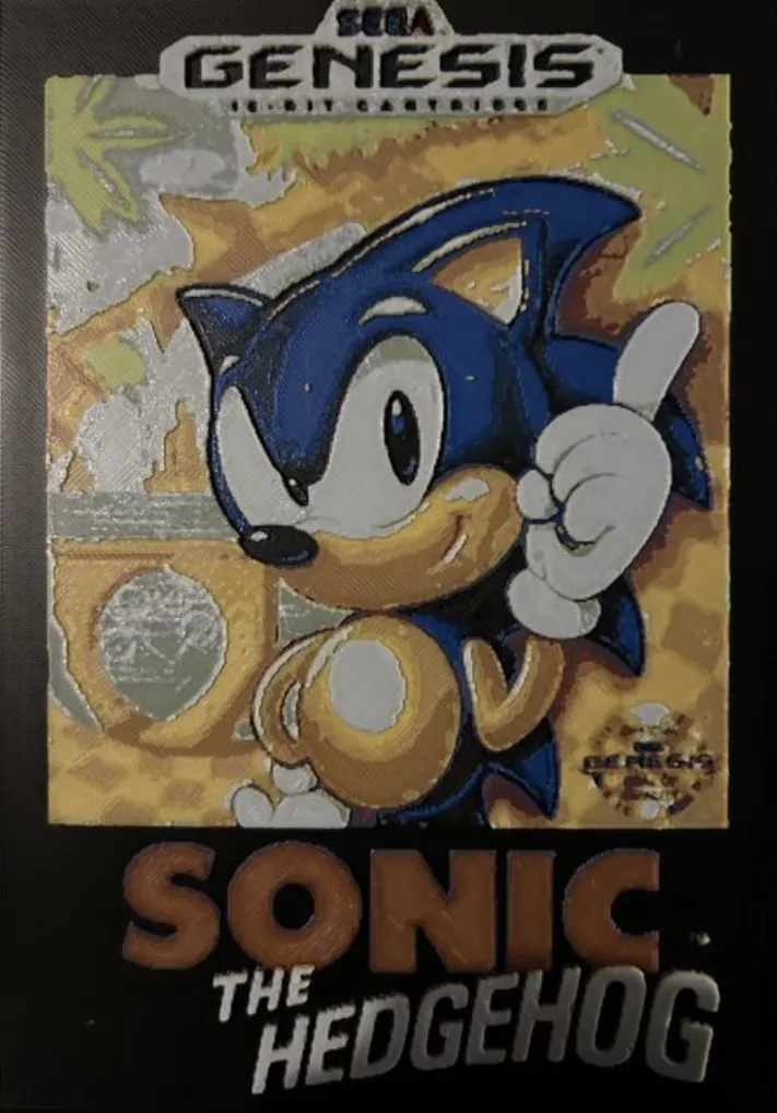 Hueforge Game Poster - Sonic The Hedgehog, photo 2 of 3 - Hueforge Game Poster - Sonic The Hedgehog Home Decor Items