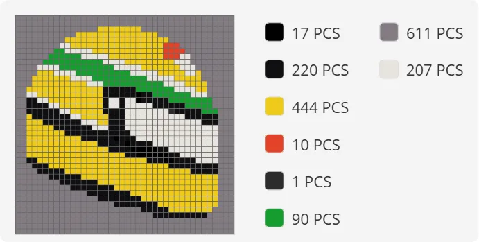 Ayrton Senna Helmet Pixel Puzzel, photo 2 of 2 - Ayrton Senna Helmet Pixel Puzzel Art