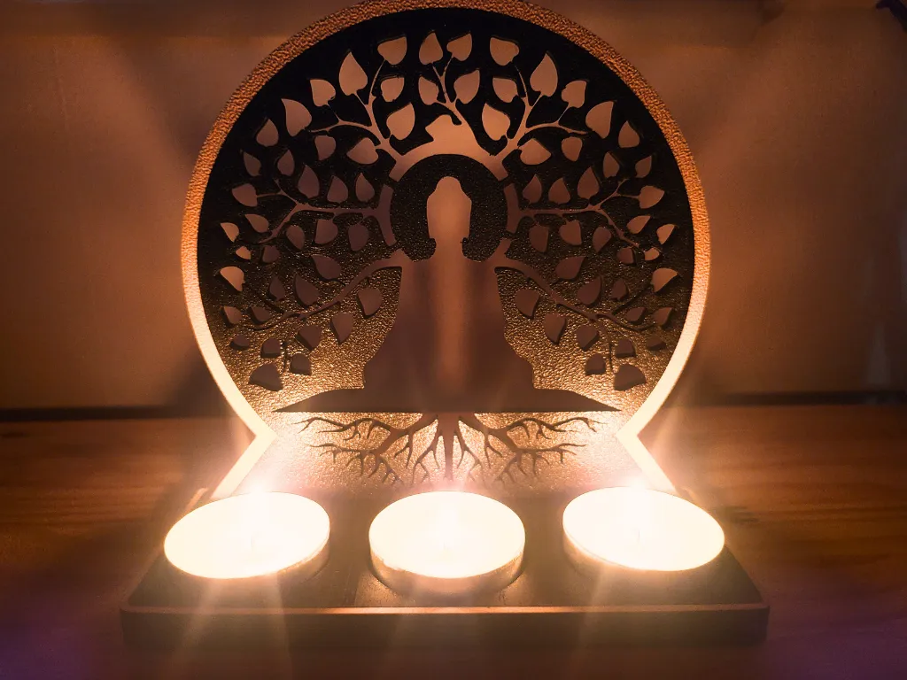 Bouddha arbre de vie porte bougeoir photophore - Decor, in stock in India