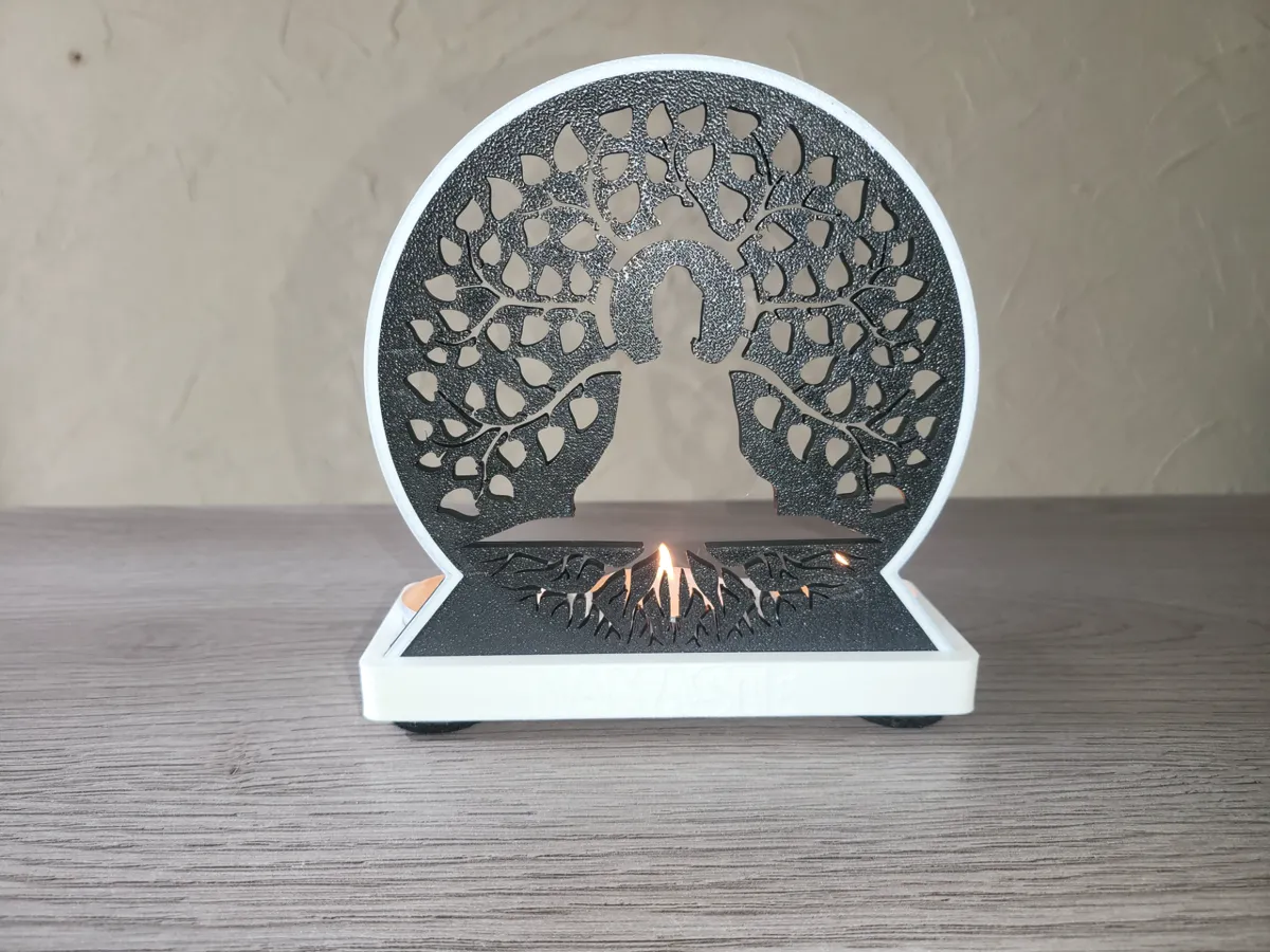 Bouddha arbre de vie porte bougeoir photophore, photo 2 of 4 - Bouddha arbre de vie porte bougeoir photophore Household