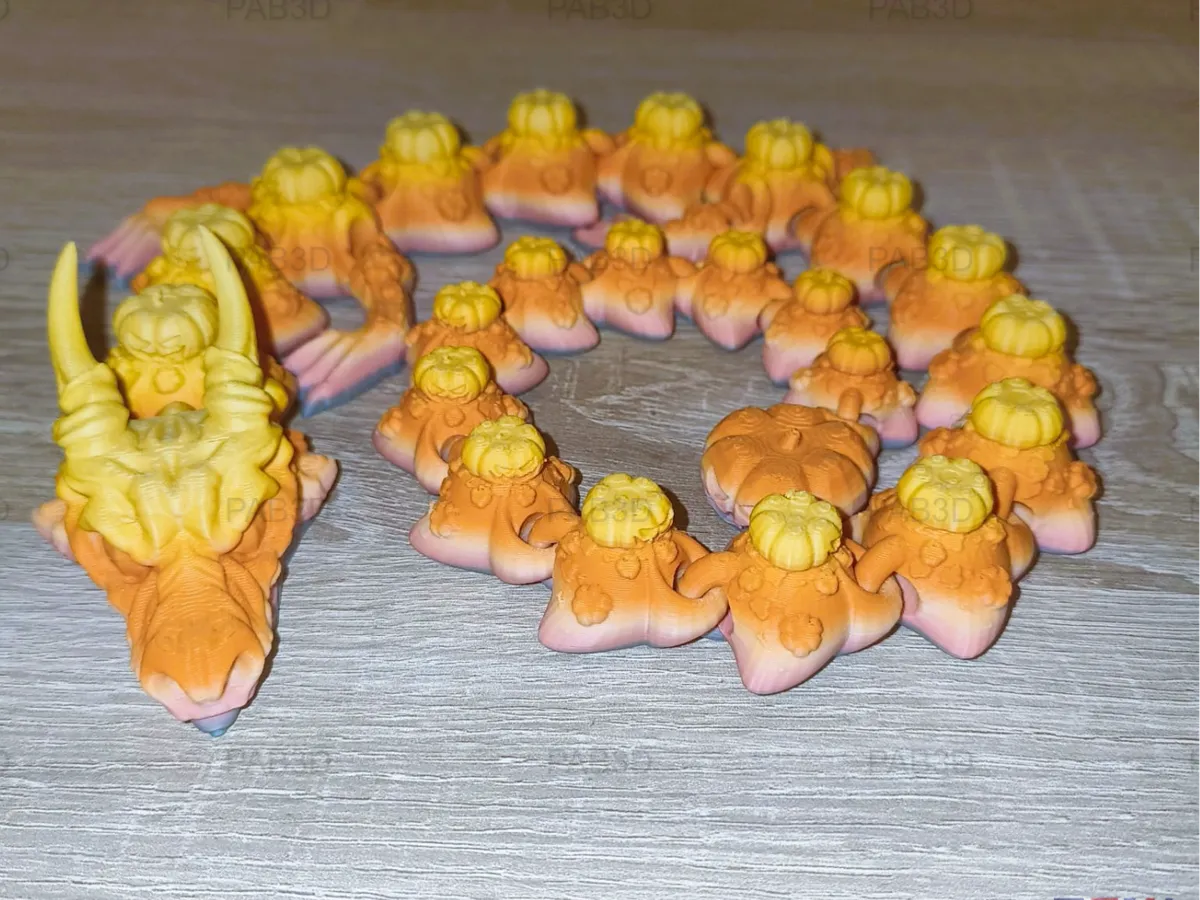 Articulated Flexi Dragon Pumpkin - Baby & Mini Dragons, in stock in India
