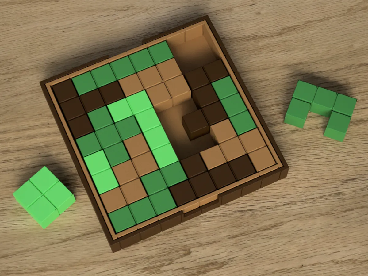 Minecraft Style Puzzle with Box - Puzzles & Brain Teasers, in stock