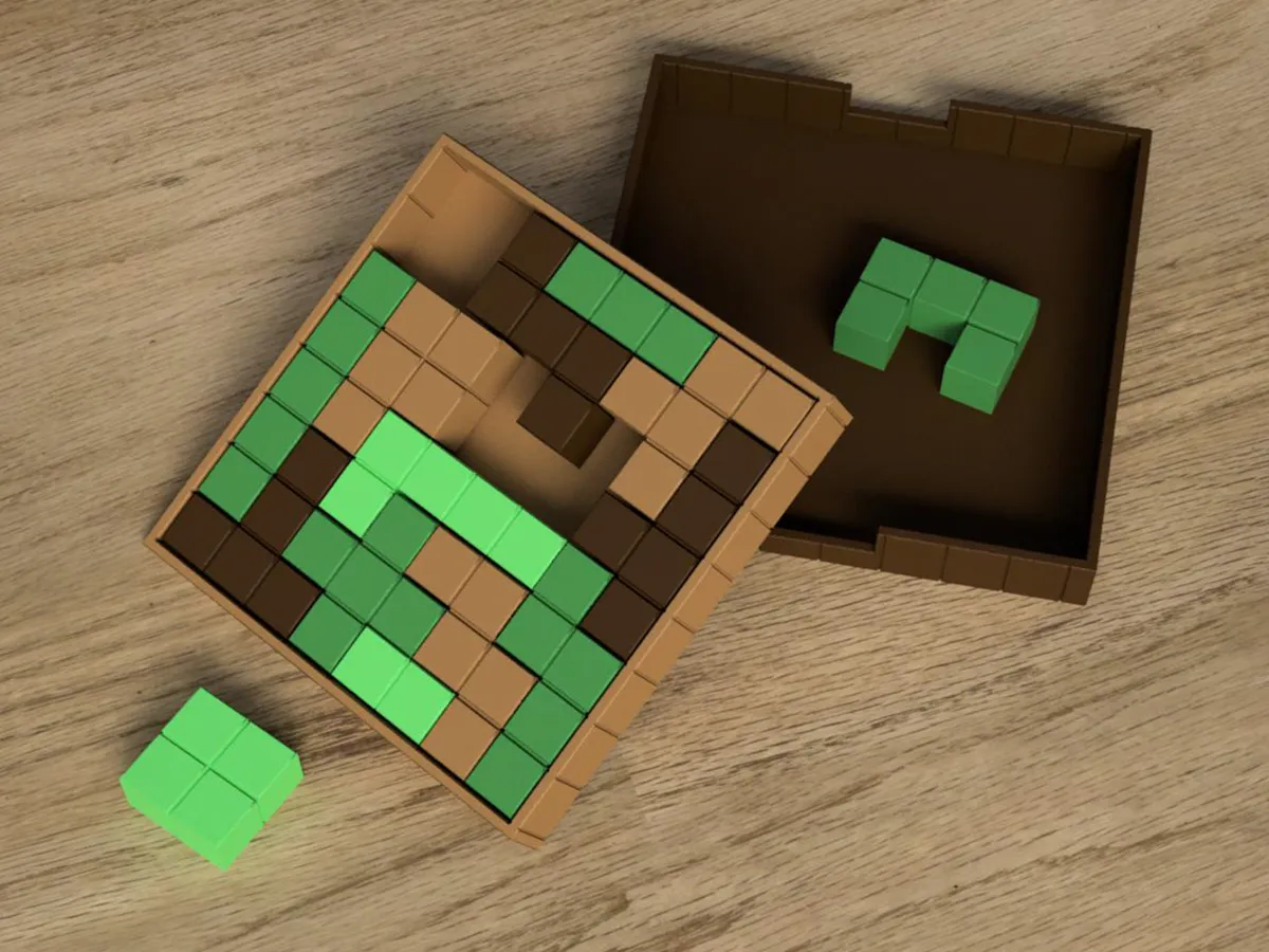Minecraft Style Puzzle with Box, photo 2 of 4 - Minecraft Style Puzzle with Box Toys, Games & Hobbies