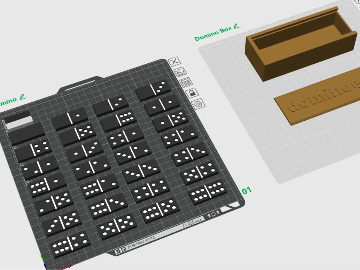 3D Domino Set with Custom Box