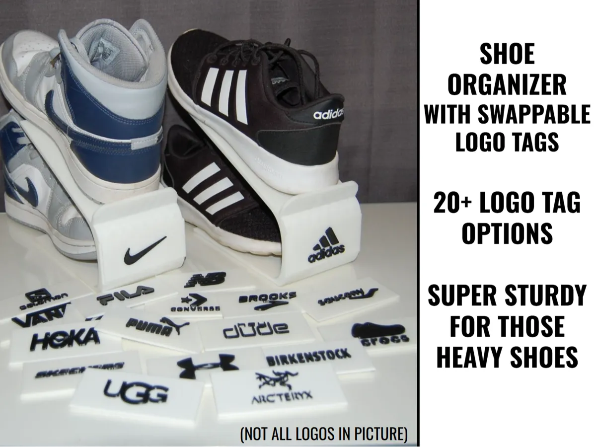 Shoe Organizer with Logo Tags