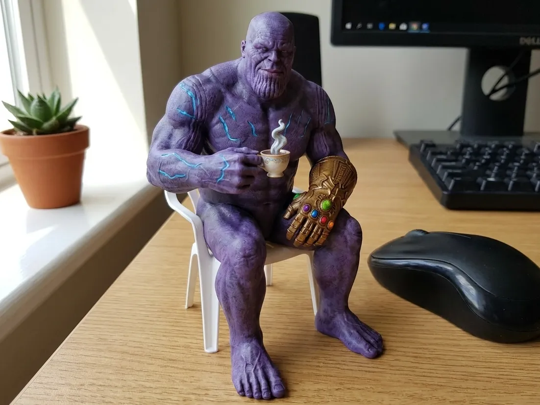 Thanos Tea Break on Plastic Chair
