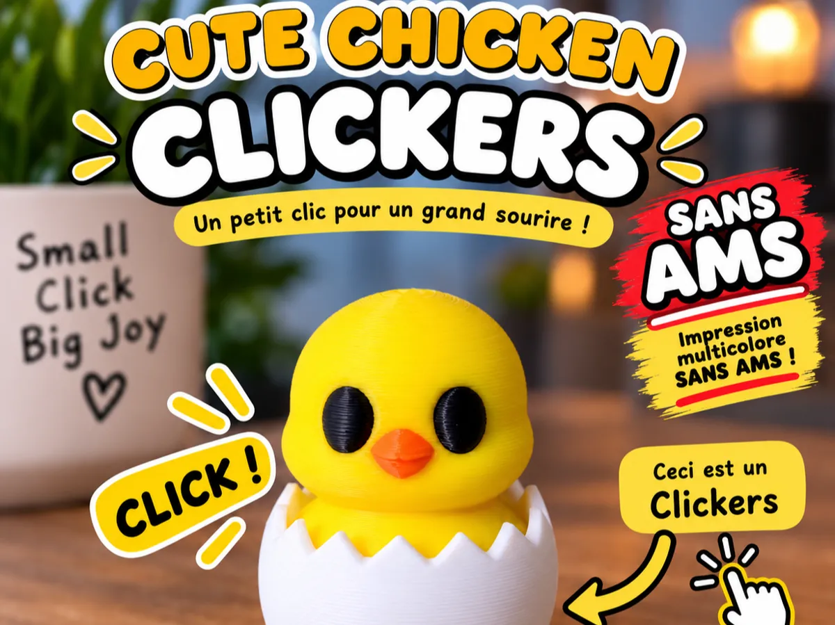 Cute Chicken Clicker, Petit poussin anti-stress - Animal Fidget Toys, in stock