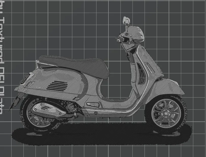 Vespa GTS 300 Layered Color Plaque, photo 2 of 2 - Vespa GTS 300 Layered Color Plaque Art