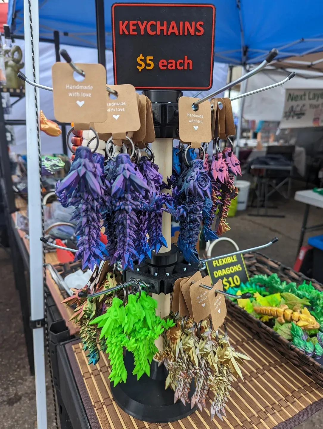 Keychain or Dragon Spinner and Display - Spinner Keychains, in stock