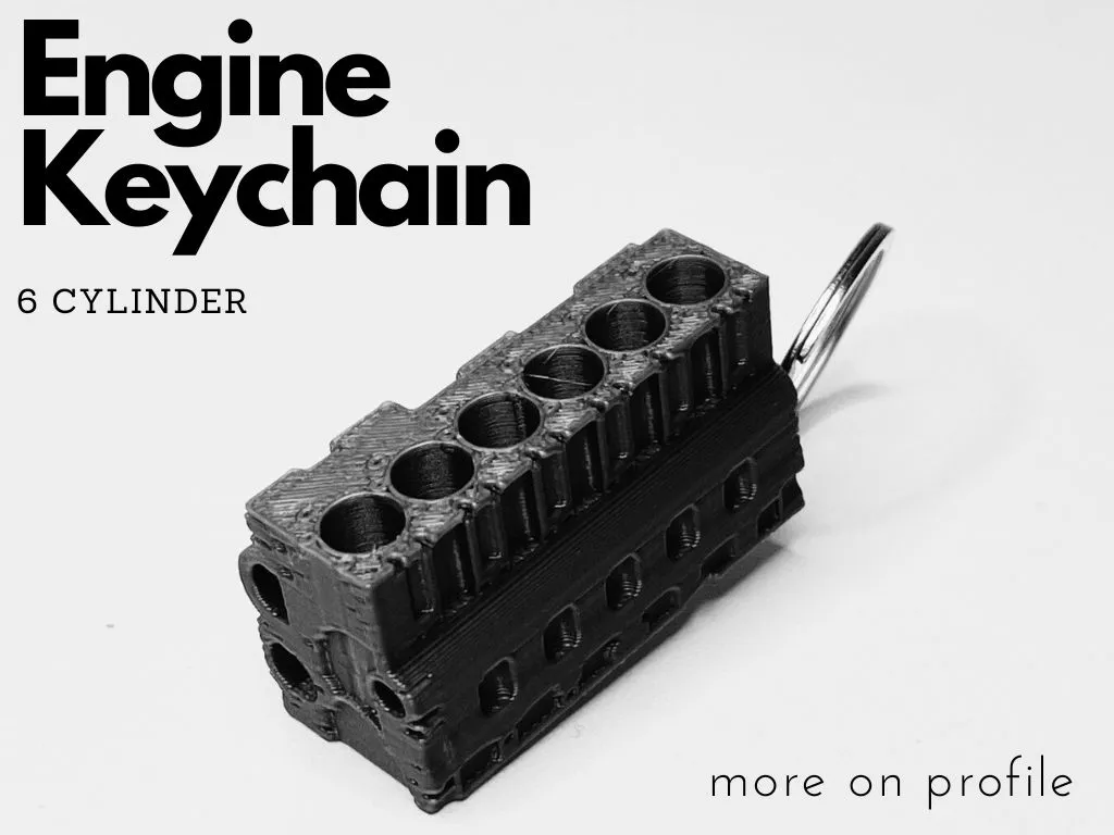 Engine Block Keychain 6 cylinder