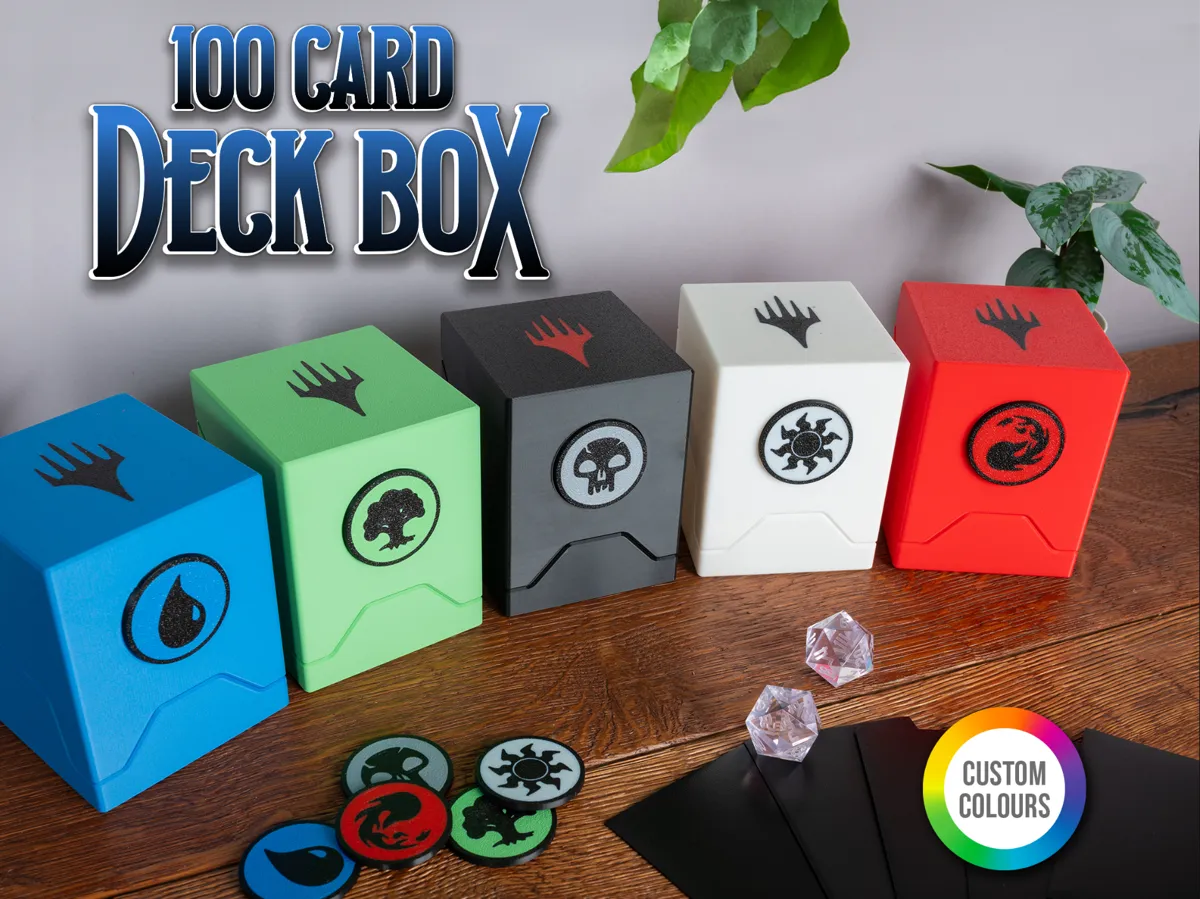 MTG Deck Box 100 Cards With Mana Magnetic Tokens