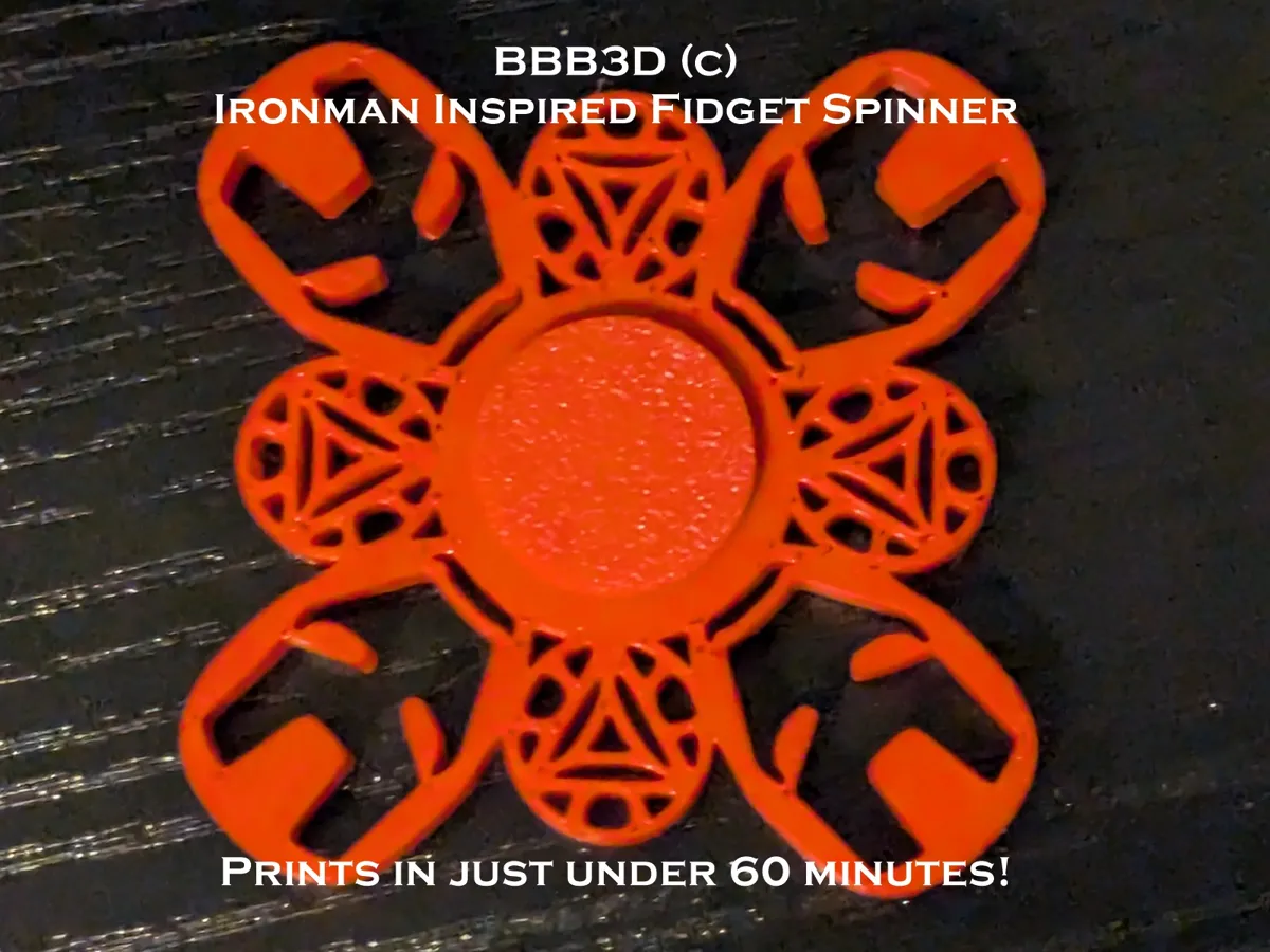 Ironman Inspired Fidget Spinner- no ball bearings - Character Spinners, in stock